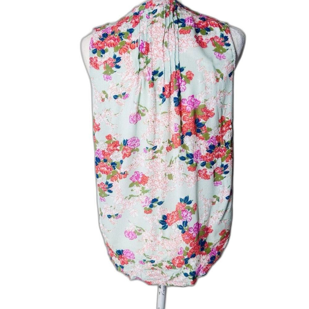 Anthropologie Meadow Rue Top Mint Sage Green SZ S Floral Cottagecore Peasant - Picture 7 of 10